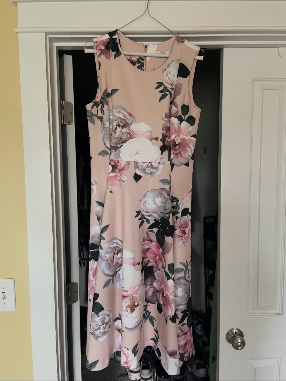 Calvin Klein Pink Floral Strapless Dress